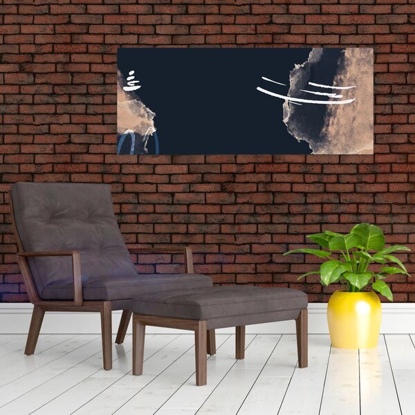 Kép - Sötétkék absztrakció (120x50 cm)