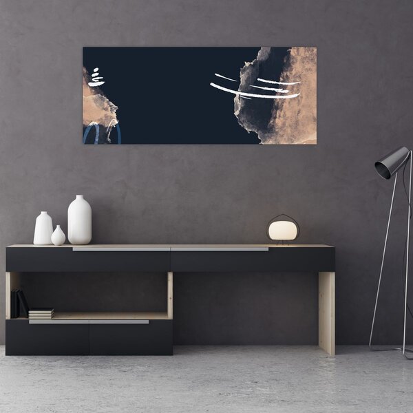 Kép - Sötétkék absztrakció (120x50 cm)