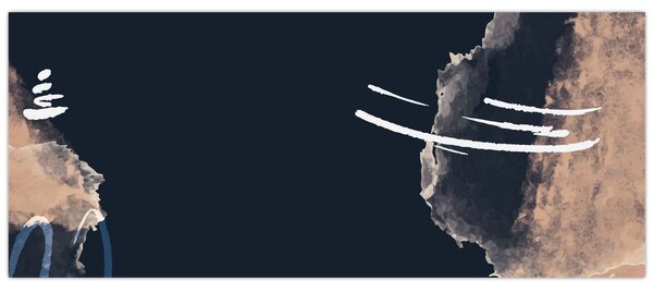 Kép - Sötétkék absztrakció (120x50 cm)