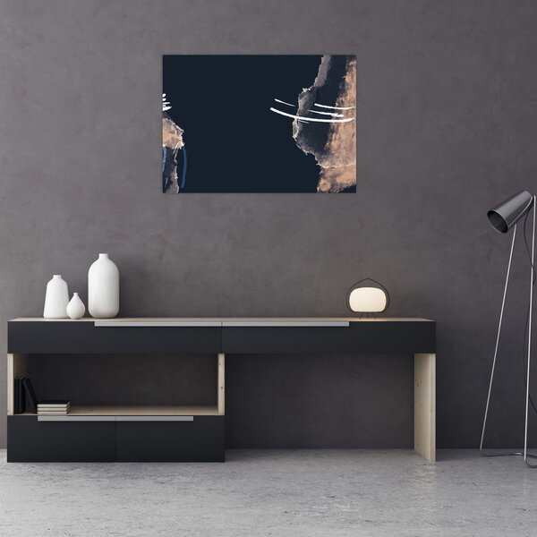 Kép - Sötétkék absztrakció (70x50 cm)