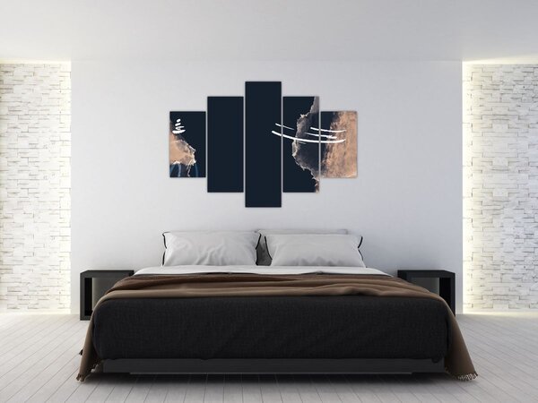 Kép - Sötétkék absztrakció (150x105 cm)