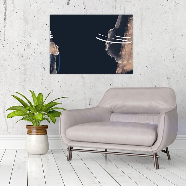 Kép - Sötétkék absztrakció (70x50 cm)
