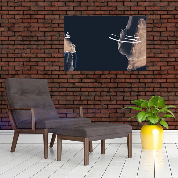 Kép - Sötétkék absztrakció (90x60 cm)