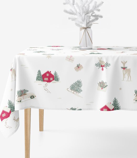 Goldea karácsonyi szögletes terítő - extra erős 100% - os pamut - tradicionális karácsonyi 140 x 220 cm