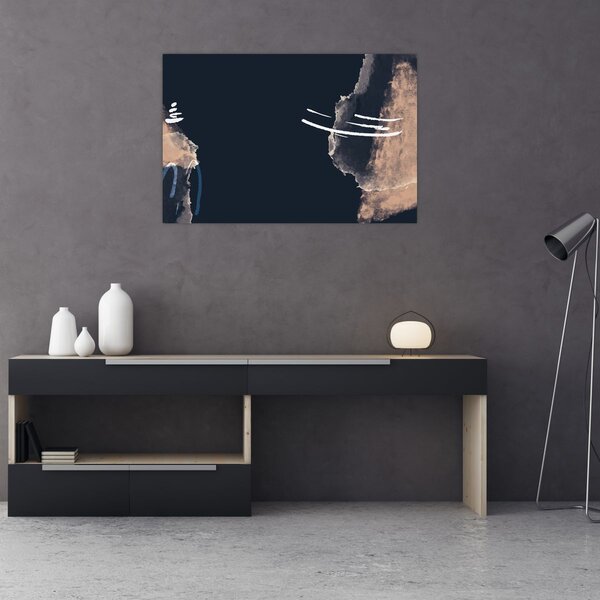 Kép - Sötétkék absztrakció (90x60 cm)