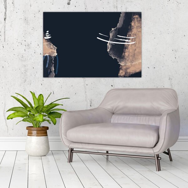 Kép - Sötétkék absztrakció (90x60 cm)