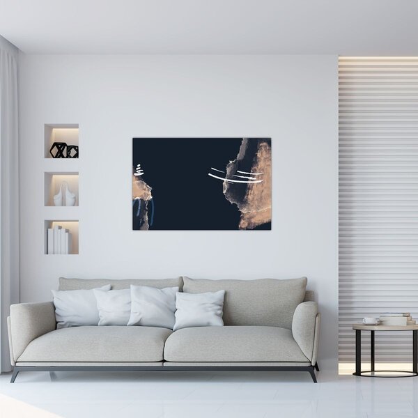 Kép - Sötétkék absztrakció (90x60 cm)