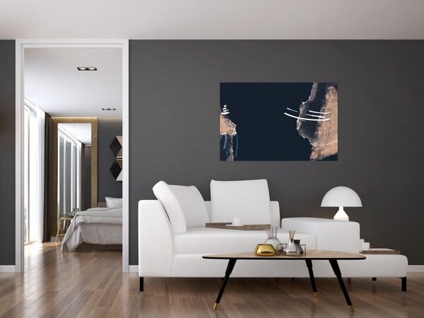 Kép - Sötétkék absztrakció (90x60 cm)