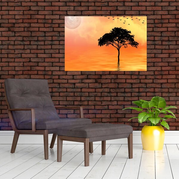 Kép egy fáról naplementekor (90x60 cm)