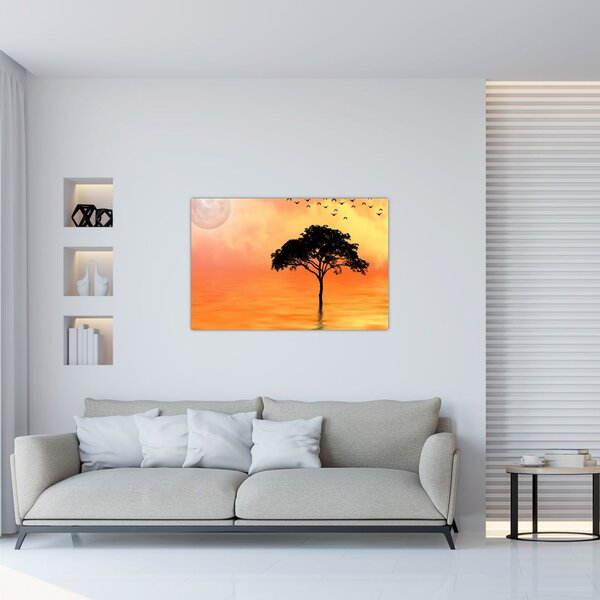 Kép egy fáról naplementekor (90x60 cm)