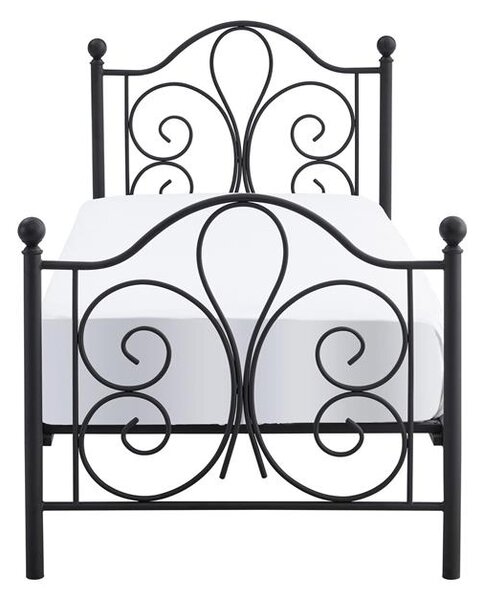 Egyszemélyes ágy 90 cm Patience (matrac nélkül) (fekete)