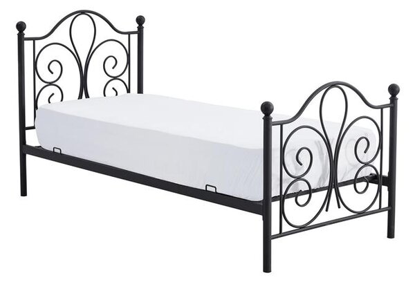 Egyszemélyes ágy 90 cm Patience (matrac nélkül) (fekete)
