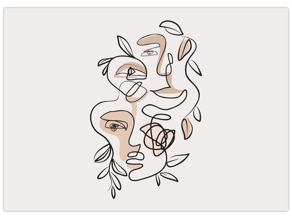 Kép - Line art arckezelés (70x50 cm)