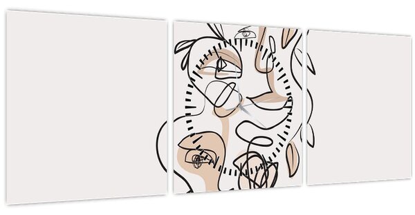 Kép - Line art arckezelés (órával) (90x30 cm)