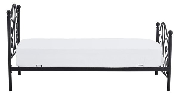 Egyszemélyes ágy 90 cm Patience (matrac nélkül) (fekete)