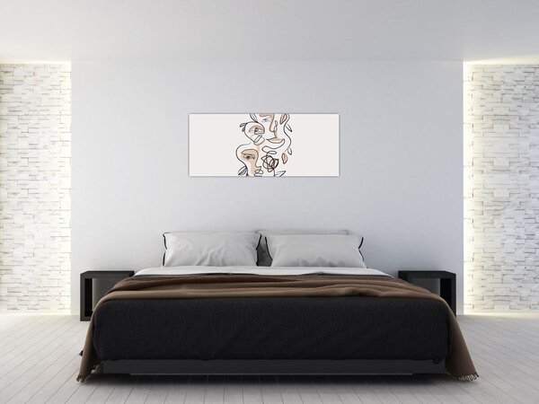 Kép - Line art arckezelés (120x50 cm)