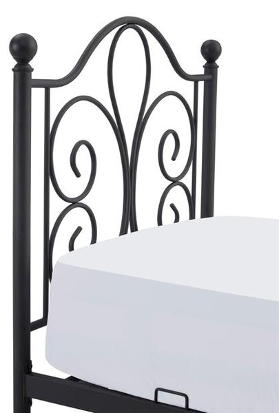 Egyszemélyes ágy 90 cm Patience (matrac nélkül) (fekete)