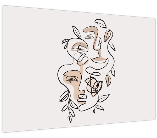 Kép - Line art arckezelés (90x60 cm)