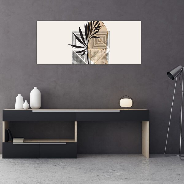 Kép - Absztrakció trópusi levelekkel N⁰1 (120x50 cm)