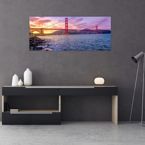 Kép a hídról napnyugtakor (120x50 cm)
