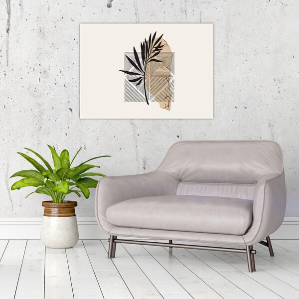 Kép - Absztrakció trópusi levelekkel N⁰1 (70x50 cm)