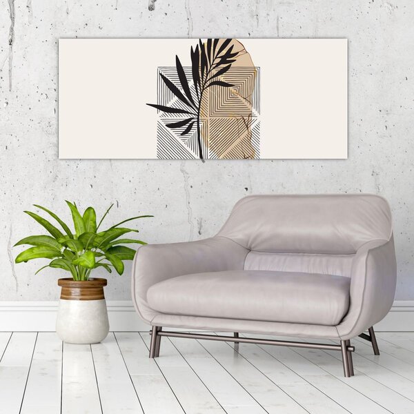 Kép - Absztrakció trópusi levelekkel N⁰1 (120x50 cm)