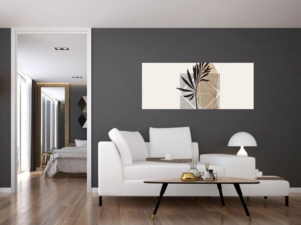 Kép - Absztrakció trópusi levelekkel N⁰1 (120x50 cm)