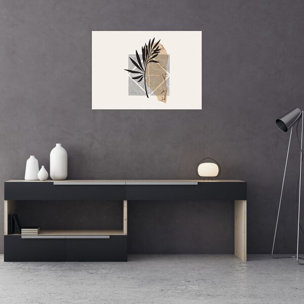 Kép - Absztrakció trópusi levelekkel N⁰1 (70x50 cm)