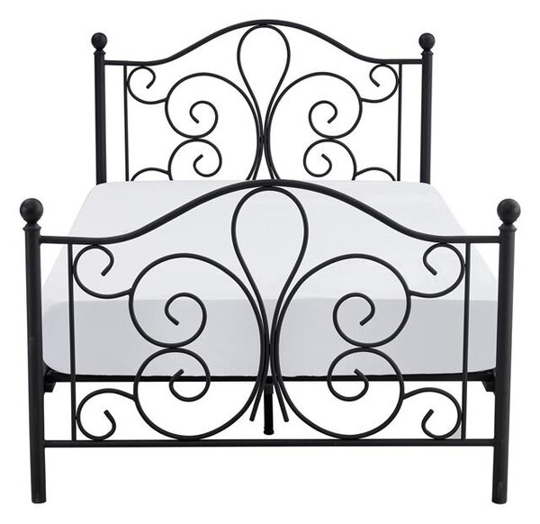 Egyszemélyes ágy 120 cm Patience Black (matrac nélkül) (fekete)