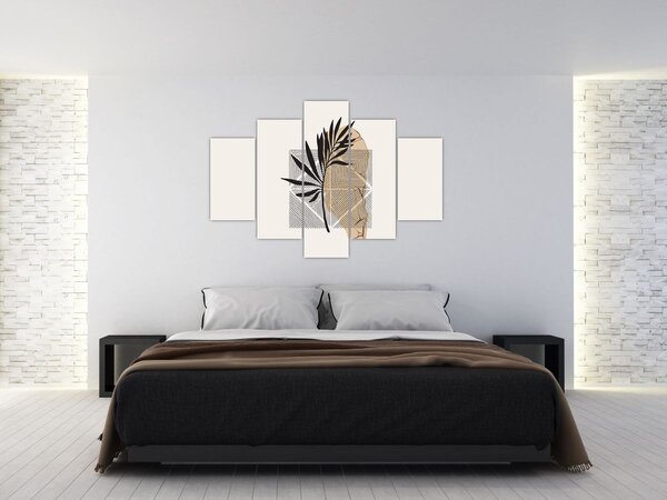 Kép - Absztrakció trópusi levelekkel N⁰1 (150x105 cm)