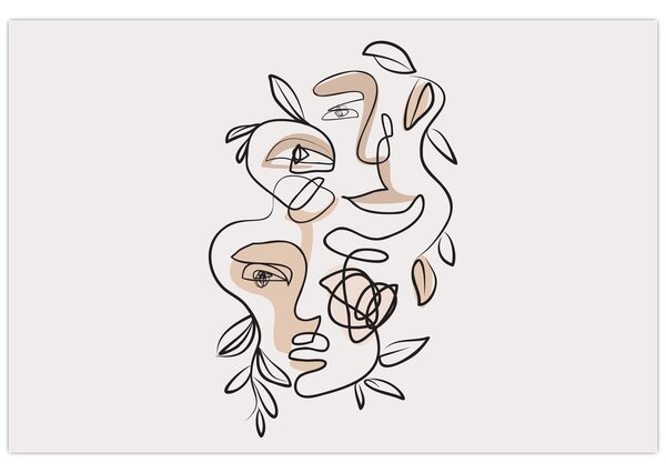 Kép - Line art arckezelés (90x60 cm)