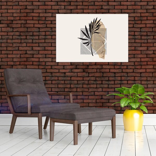 Kép - Absztrakció trópusi levelekkel N⁰1 (90x60 cm)