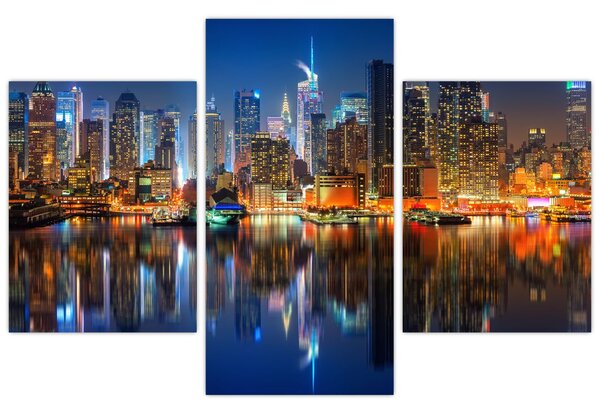 Manhattan képe éjjel (90x60 cm)
