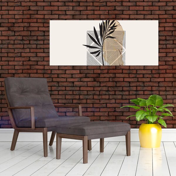 Kép - Absztrakció trópusi levelekkel N⁰1 (120x50 cm)