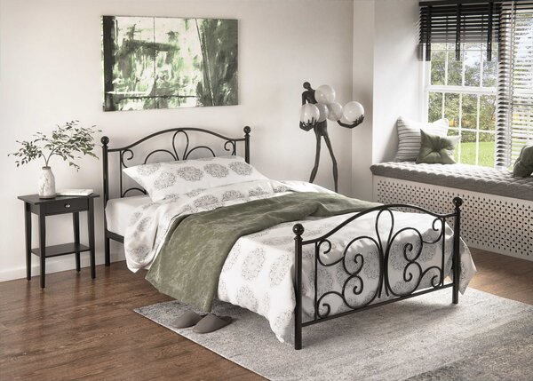Egyszemélyes ágy 120 cm Patience Black (matrac nélkül) (fekete)