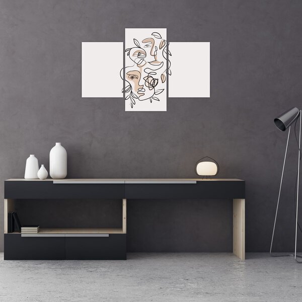 Kép - Line art arckezelés (90x60 cm)