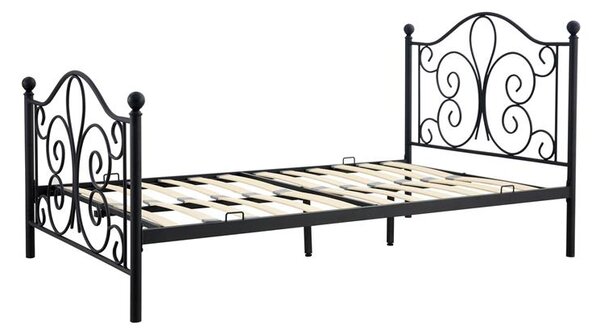 Egyszemélyes ágy 120 cm Patience Black (matrac nélkül) (fekete)