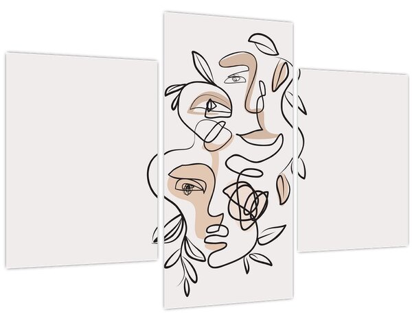 Kép - Line art arckezelés (90x60 cm)