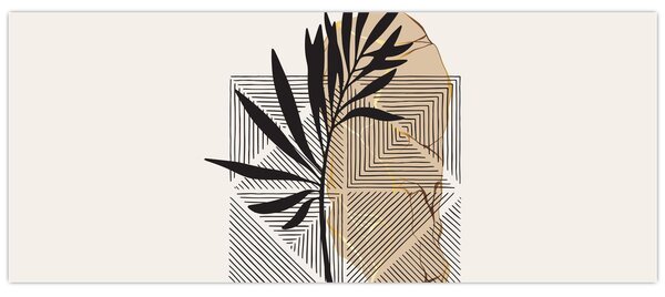 Kép - Absztrakció trópusi levelekkel N⁰1 (120x50 cm)