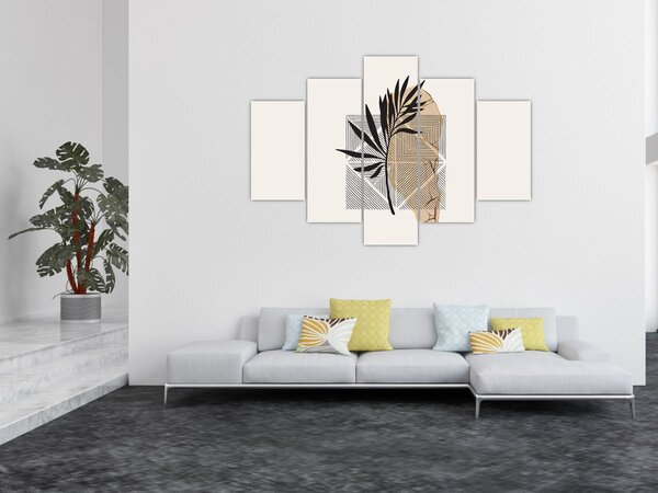 Kép - Absztrakció trópusi levelekkel N⁰1 (150x105 cm)