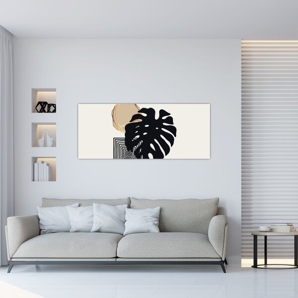 Kép - Absztrakció trópusi levelekkel N⁰2 (120x50 cm)