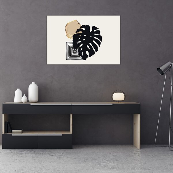 Kép - Absztrakció trópusi levelekkel N⁰2 (90x60 cm)