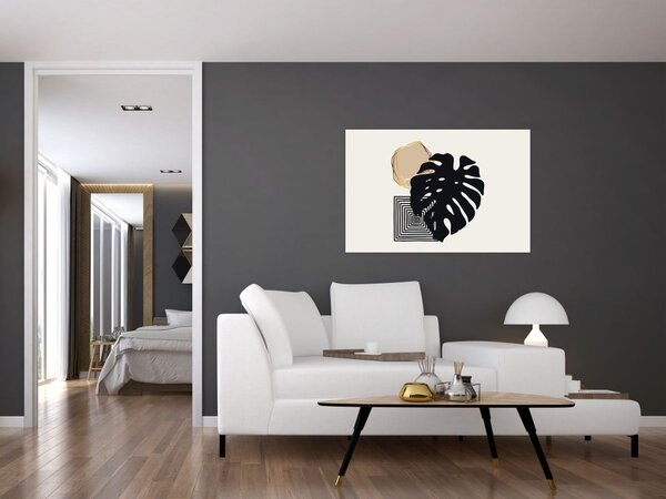 Kép - Absztrakció trópusi levelekkel N⁰2 (90x60 cm)
