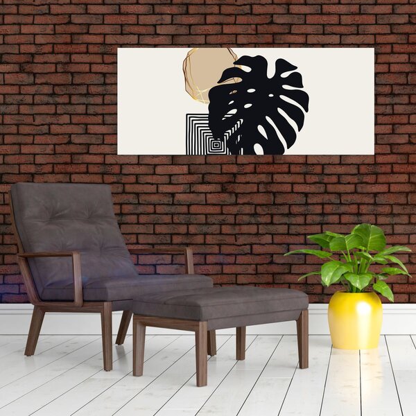 Kép - Absztrakció trópusi levelekkel N⁰2 (120x50 cm)