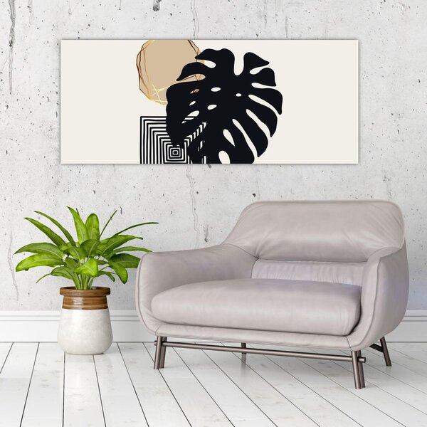 Kép - Absztrakció trópusi levelekkel N⁰2 (120x50 cm)