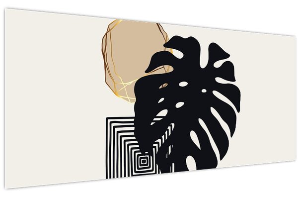 Kép - Absztrakció trópusi levelekkel N⁰2 (120x50 cm)