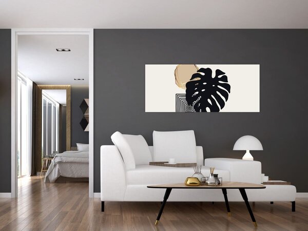 Kép - Absztrakció trópusi levelekkel N⁰2 (120x50 cm)
