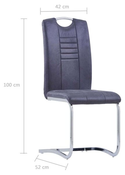VidaXL Szürke Művelúr Étkezőszék - 2 db