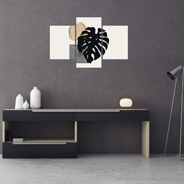 Kép - Absztrakció trópusi levelekkel N⁰2 (90x60 cm)