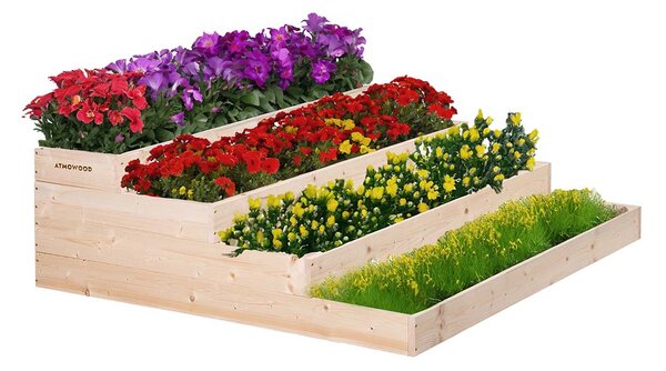 ATMOWOOD 4-emeletes fa virágágyás 120 x 120 x 40 cm